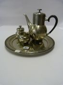 Stainless Steel Tea Service on Tray