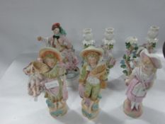7 Continental Bisque Figurines