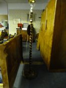 Oak Barley Twist Standard Lamp