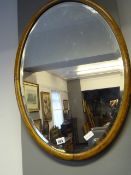 Oak Framed Oval Shaped Wall Mirror