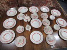 Red Stripe Tea & Dinner Service