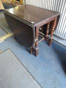 Oak Drop Leaf Dark Wood Table