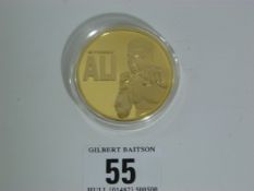 Mohammed Ali Gold Plated Medal