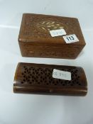 2 Treen Boxes - 1 Rosewood