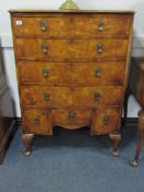 Walnut 5 Height Chest of Drawers on Cabriole Legs