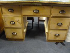 Pine Dressing Table with Kidney Shaped Glass Top