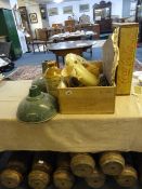 Enamel Light Shades - Coca-Cola Box - Stoneware Flagon etc