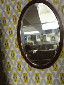 Mahogany Framed Oval Mirror