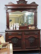 Large Mahogany Mirror Backed Sideboard