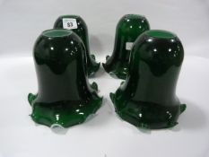 3 Green Glass Lamp Shades
