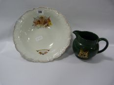 Commemorative Bowl Dated June 22nd 1911 and Wade Water Jug