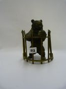Russian Cast Bronze Ink Well Bear