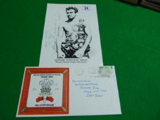 Signed Photo of Howard Winstone & Letter from The Welsh Boxing Board - World Featherweight Champion