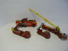 4 Corgi Fire Trucks