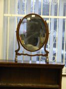 Mahogany Oval Framed Bathroom Mirror
