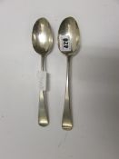 Pair of Large Georgian Table Spoons Approximately 99 Grams
