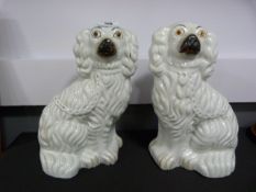 Pair of Porcelain Dogs in The Style of Staffordshire