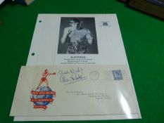 Signed Alan Rudkin Photo & Signed Jack Solomon's Letter - British Bantamweight Champion