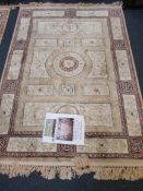 Gold and Red Fringed Rug 46 x 70