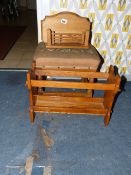 Oak Tapestry Stool - Book & Magazine Rack