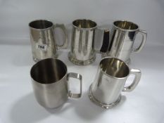 5 Stainless Steel Tankards