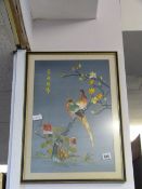 Framed Japanese Silk Picture