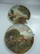 Pair of Hand Painted 1880 Plates