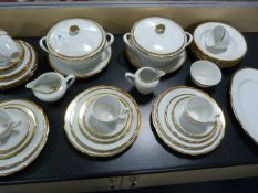 Czechoslovakian Dinner Service - White with Gold Detailing - 45 Pieces