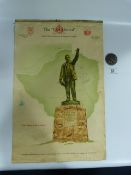 South African Mutual Life Assurance Society Poster of Cecil John Rhodes & Rhodesian Coin Dated 1965