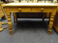 Pine 2 Drawer Dining Table