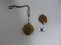 Brass Cased Compass & Royal Engineers Badge