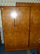 Walnut Art Deco Wardrobe