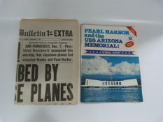 Reproduction Newspaper The Honolulu Star Bulletin from December 7th 1941 & A Pearl Harbour & USS