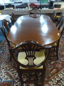 Mahogany Twin Pedestal Dining Table & 6 Chairs