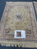 Gold and Red Fringed Rug 46 x 70