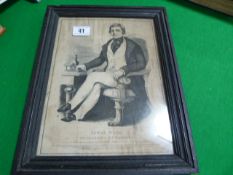 Circa 1870 Rare Framed Etching of James Ward - Champion of England 1831