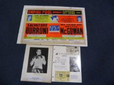 Salvatore Burroni V Walter Mcgoran 1966 - Championship of the World Poster Along with Tickets,