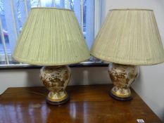 Pair of Pottery Table Lamps