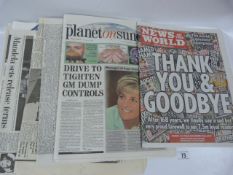 First & Last Issues of News of The World and other Papers