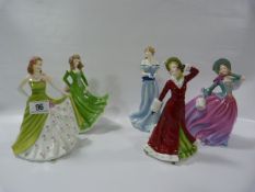 3 Royal Doulton Lady's & 2 Royal Worcester Lady's
