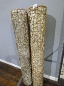 *2 Circular Rattan and Calico Floor Lights - No Electrics