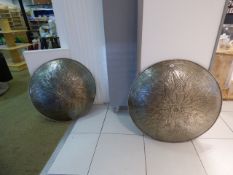 *Pair of Large Metal Shields