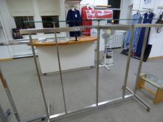 *Brushed Stainless Steel and Plate Glass 2 Sided Garment Rail