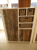 *Reclaimed Timber Shabby Chic Storage Unit with 4 Wicker Baskets and 2 Cupboards