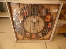 *Reclaimed Timber Shabby Chic Style Wall Clock RRP £ 20.00