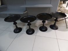 *4 Metal Circular Pedestal Tables