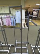 *Silver Swastika Style Garment Rail with Wood Plinth