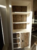 *Reclaimed Timber Shabby Chic Style Open Fronted Bookcase over Cupboard & Storage Unit