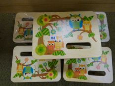 *5 Wood Nursery Stools with Owls