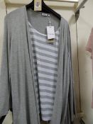 *5 Fransa Grey T-Shirt Cardigan Combination Tops